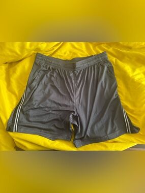 Head Gray Athletic Shorts with White and Orange Tag Accent